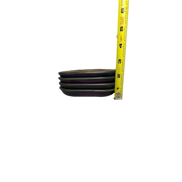 Julie Ueland Feels Like Home Enesco Olive Triangle Mini Plate Appetizer Set of 4 - Picture 7 of 9